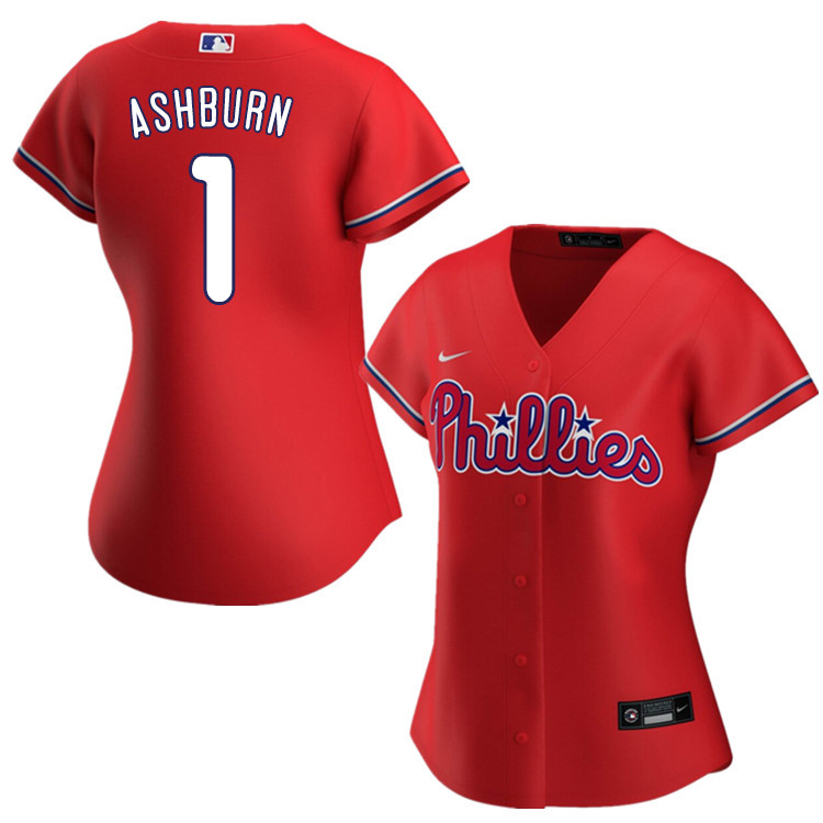 Nike Women #1 Richie Ashburn Philadelphia Phillies Baseball Jerseys Sale-Red